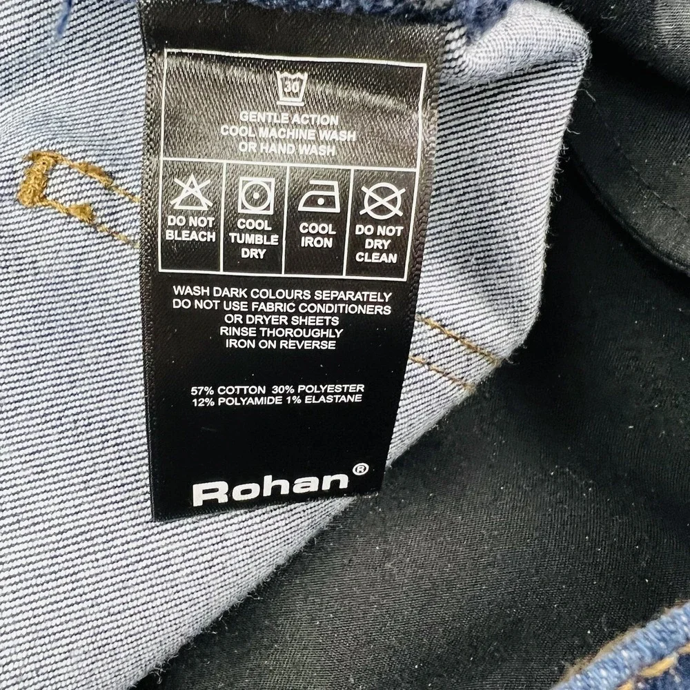 Rohan Dark Blue Cotton Polyester UV Protection 40+ 6 Pocket Jeans‎ Mens Size 38R